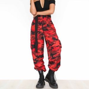Red Camo Women's Cargo Pants
